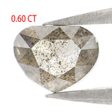 Natural Loose Heart Salt And Pepper Diamond Black Grey Color 0.60 CT 4.46 MM Heart Shape Rose Cut Diamond KDL6552