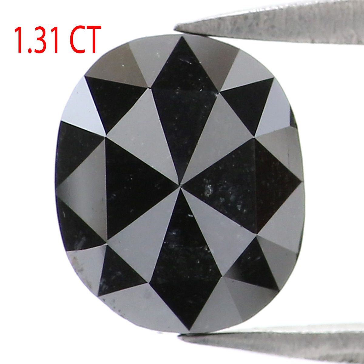 1.31 CT Natural Loose Oval Shape Diamond Black Oval Rose Cut Diamond 7.10 MM Natural Loose Black Color Oval Shape Rose Cut Diamond LQ7596