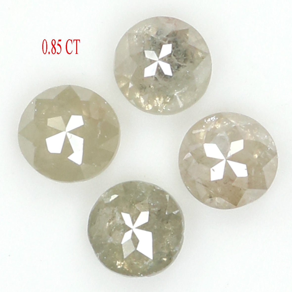 Natural Loose Round Rose Cut Grey Color Diamond 0.85 CT 3.50 MM Round Rose Cut Diamond L6332