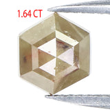 Natural Loose Hexagon Diamond Grey Yellow Color 1.64 CT 7.00 MM Hexagon Shape Rose Cut Diamond L7190