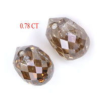 Natural Loose briolette Brown Color Diamond 0.78 CT 4.20 MM Drop Shape Rose Cut Diamond L9890