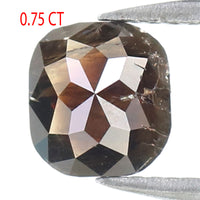 Natural Loose Cushion Brown Black Color Diamond 0.75 CT 6.10 MM Cushion Shape Rose Cut Diamond KR822