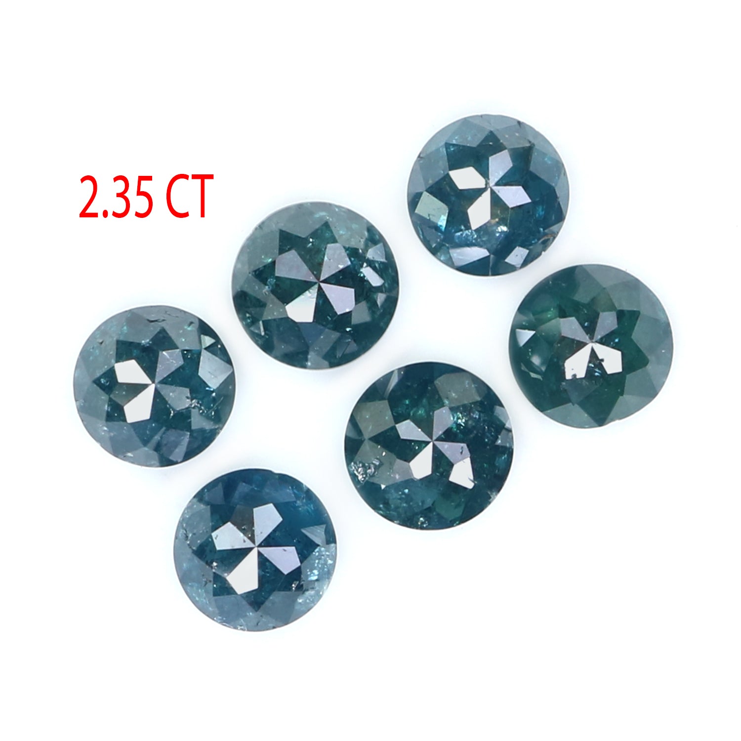 Natural Loose Rose Cut Blue Color Diamond 2.35 CT 4.21 MM Round Rose Cut Shape Diamond L2380