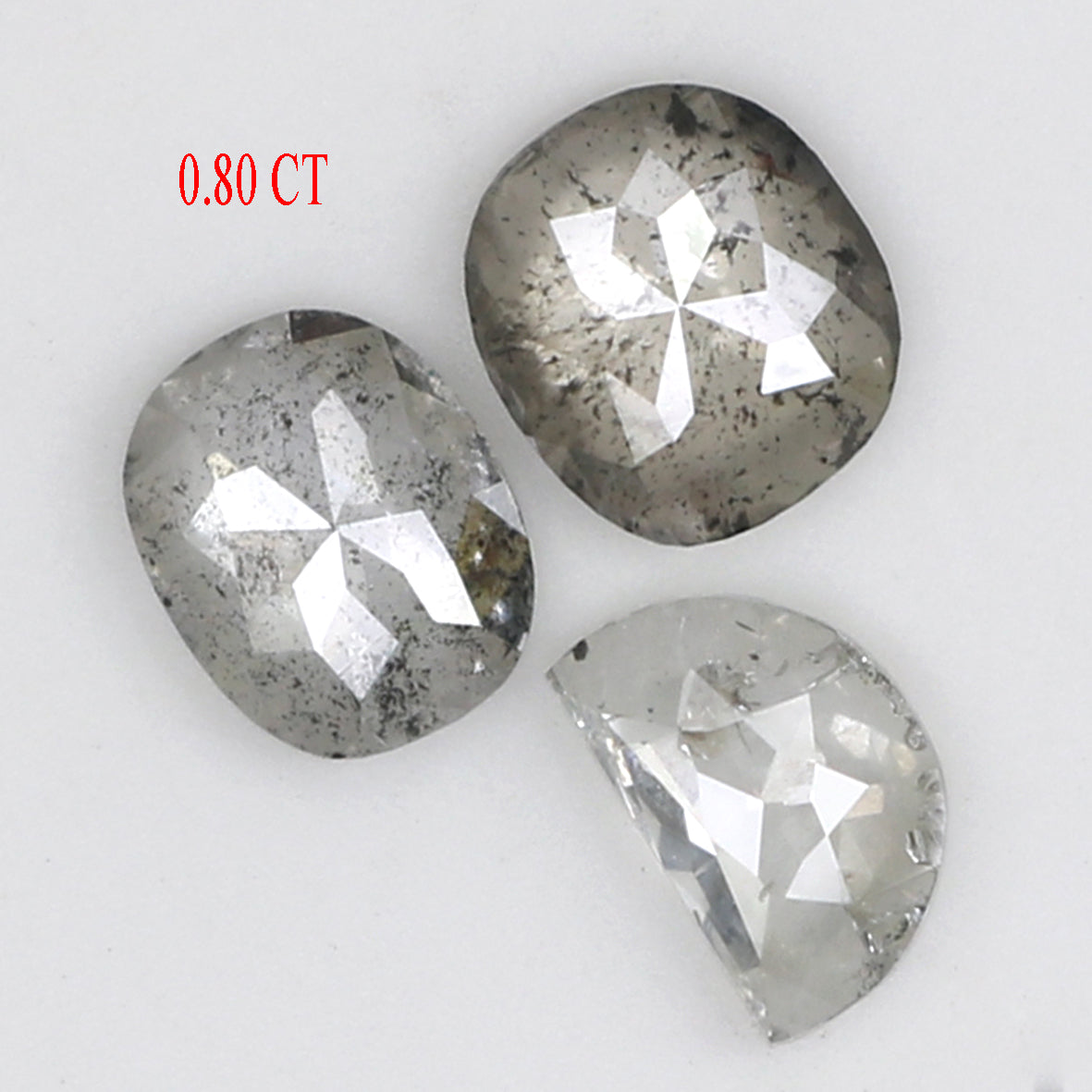 Natural Loose Mix Shape Salt And Pepper Diamond Black Grey Color 0.80 CT 4.80 MM Mix Shape Shape Rose Cut Diamond KDL184