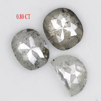 Natural Loose Mix Shape Salt And Pepper Diamond Black Grey Color 0.80 CT 4.80 MM Mix Shape Shape Rose Cut Diamond KDL184