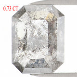 Natural Loose Emerald Salt And Pepper Diamond Black Grey Color 0.73 CT 5.70 MM Emerald Shape Rose Cut Diamond L1187