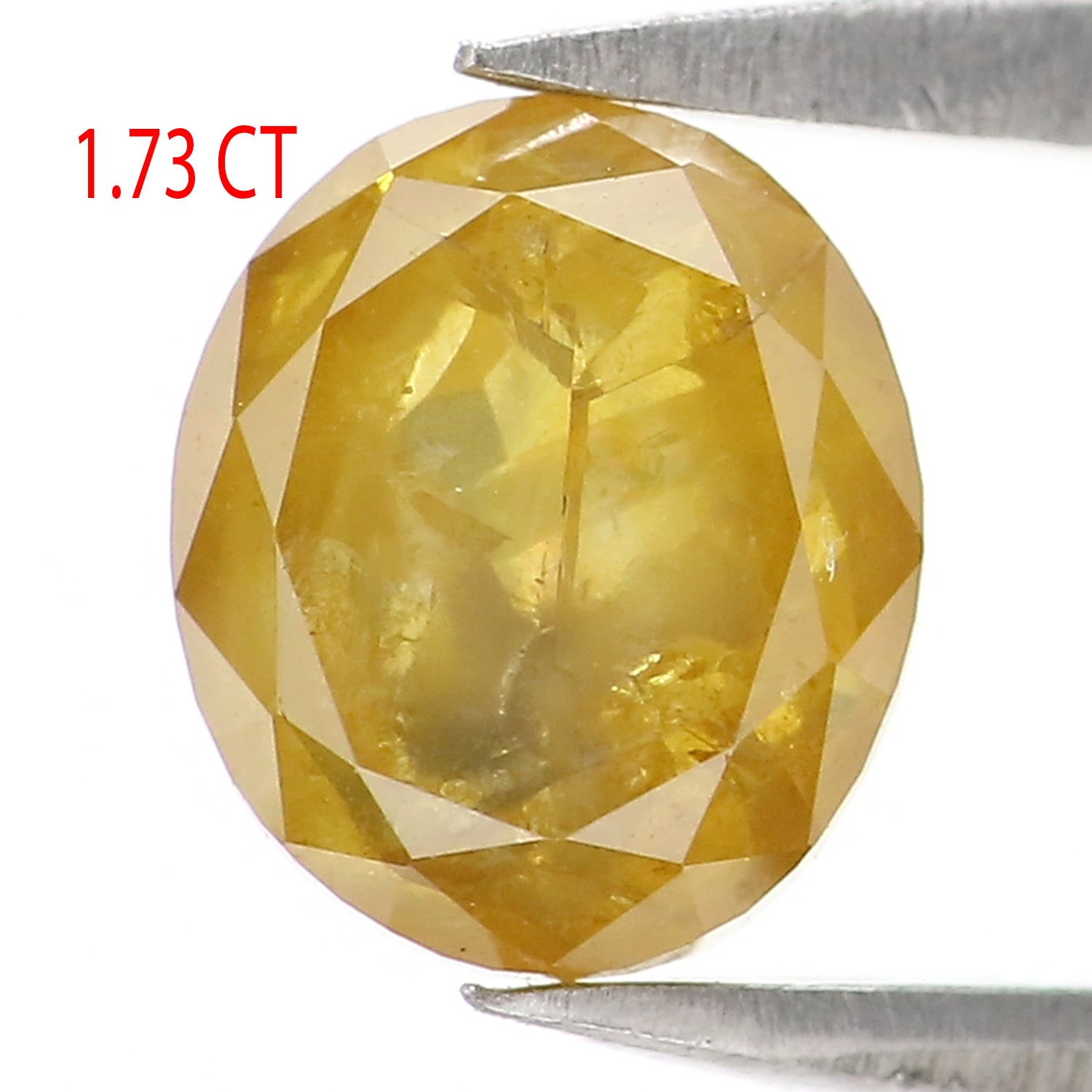 1.73 CT Natural Loose Oval Shape Diamond Yellow Color Oval Cut Diamond 7.20 MM Natural Loose Yellow Diamond Oval Rose Cut Diamond LQ2696
