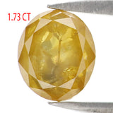 Natural Loose Oval Diamond Yellow Color 1.73 CT 7.22 MM Oval Rose Cut Shape Diamond L2696