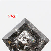 0.28 CT Natural Loose Diamond, Shield Cut Diamond, Salt And Pepper Diamond, Black Diamond, Grey Diamond, Antique Rose Cut Diamond KDL440