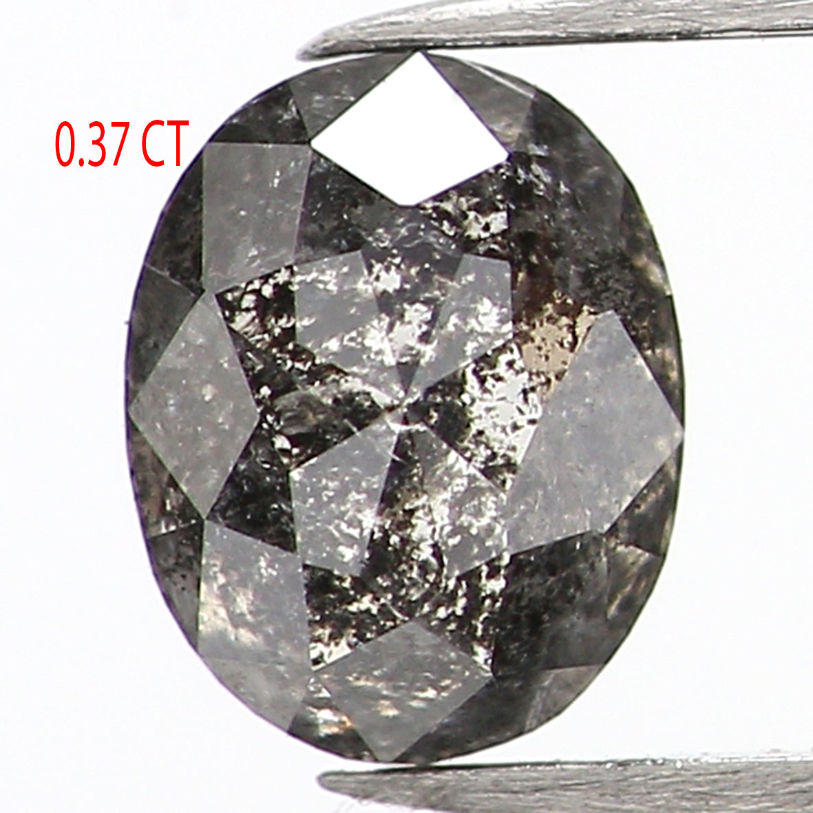 0.37 CT Natural Loose Oval Shape Diamond Salt And Pepper Oval Cut Diamond 4.80 MM Natural Loose Black Grey Color Oval Rose Cut Diamond LQ701