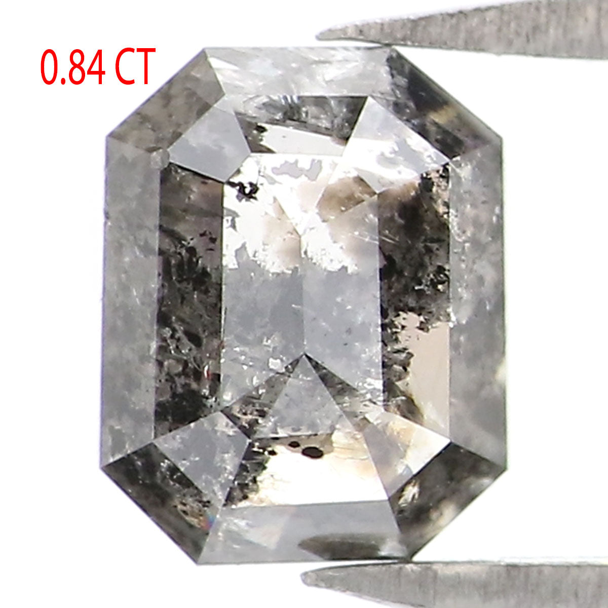 0.84 CT Natural Loose Emerald Shape Diamond Salt And Pepper Emerald Cut Diamond 6.05 MM Natural Black Grey Emerald Rose Cut Diamond LQ2165