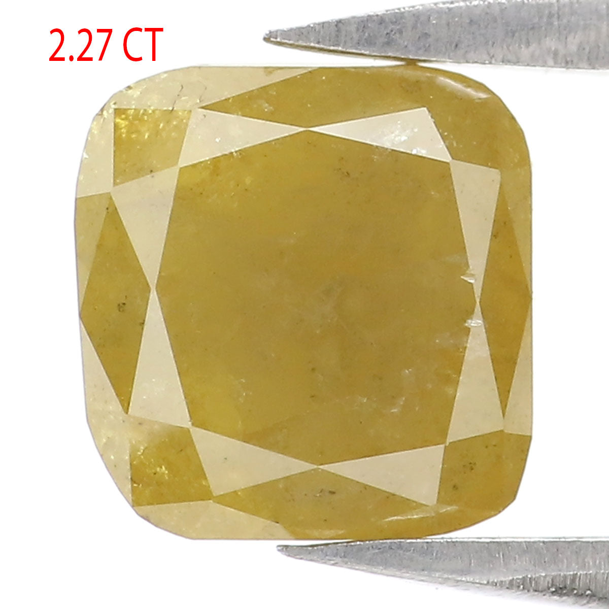 Natural Loose Cushion Yellow Green Color Diamond 2.27 CT 7.00 MM Cushion Shape Rose Cut Diamond L5005