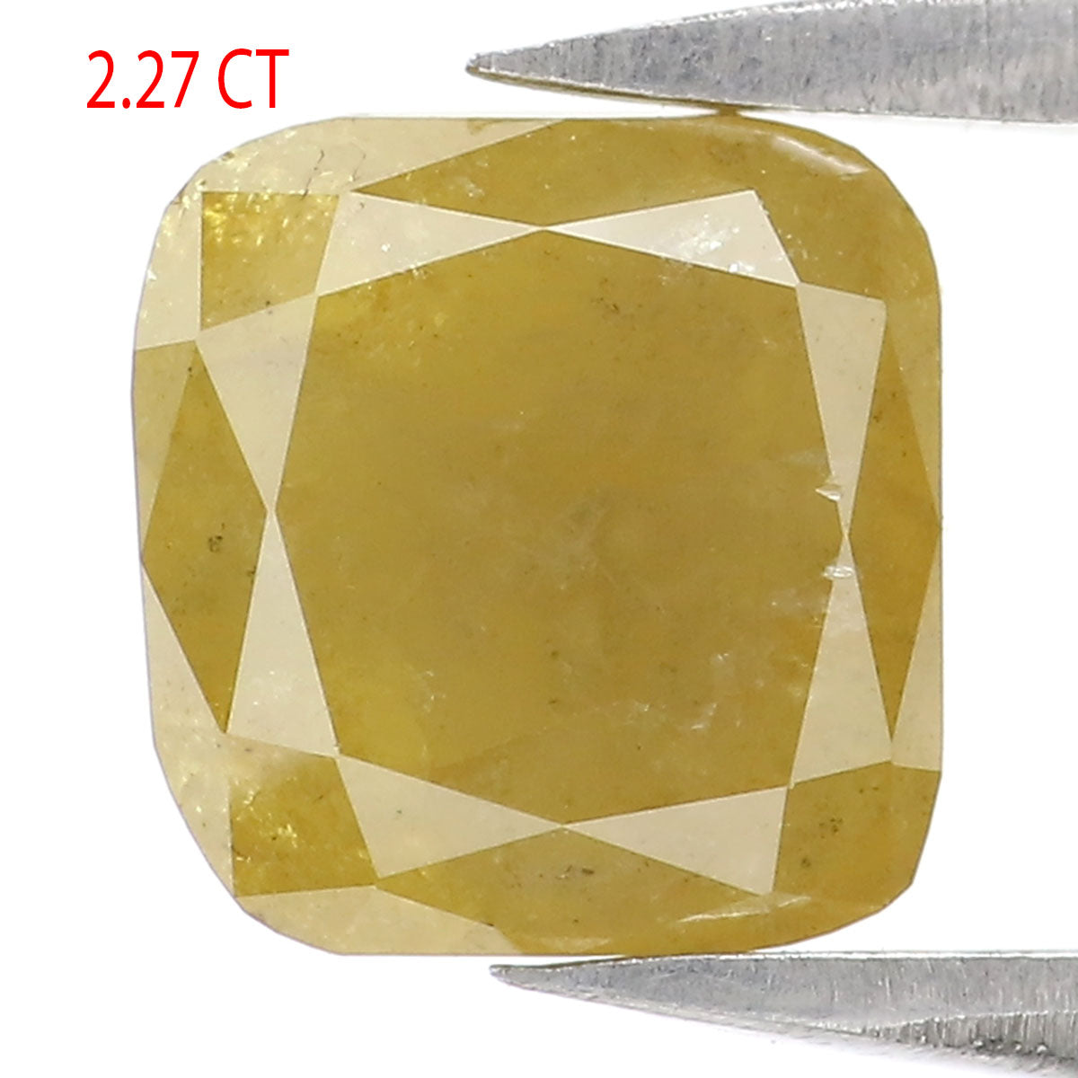 2.27 CT Natural Loose Cushion Shape Diamond Yellow Color Cushion Diamond 7.00 MM Natural Loose Yellow Color Cushion Rose Cut Diamond LQ5005