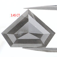 Natural Loose Shield Salt And Pepper Diamond Grey Color 3.45 CT 8.70 MM Shield Shape Rose Cut Diamond KDL1055