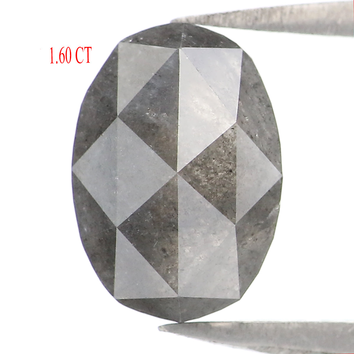 1.60 CT Natural Loose Oval Shape Diamond Salt And Pepper Oval Rose Cut Diamond 8.90 MM Black Grey Color Oval Shape Rose Cut Diamond QL2123