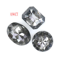 Natural Loose Mix Shape Salt And Pepper Diamond Black Grey Color 0.94 CT 4.10 MM Mix Shape Shape Rose Cut Diamond L195