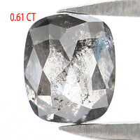 Natural Loose Cushion Diamond, Salt And Pepper Diamond, Natural Loose Diamond, Cushion Rose Cut Diamond, 0.61 CT Cushion Shape Diamond KDL2717