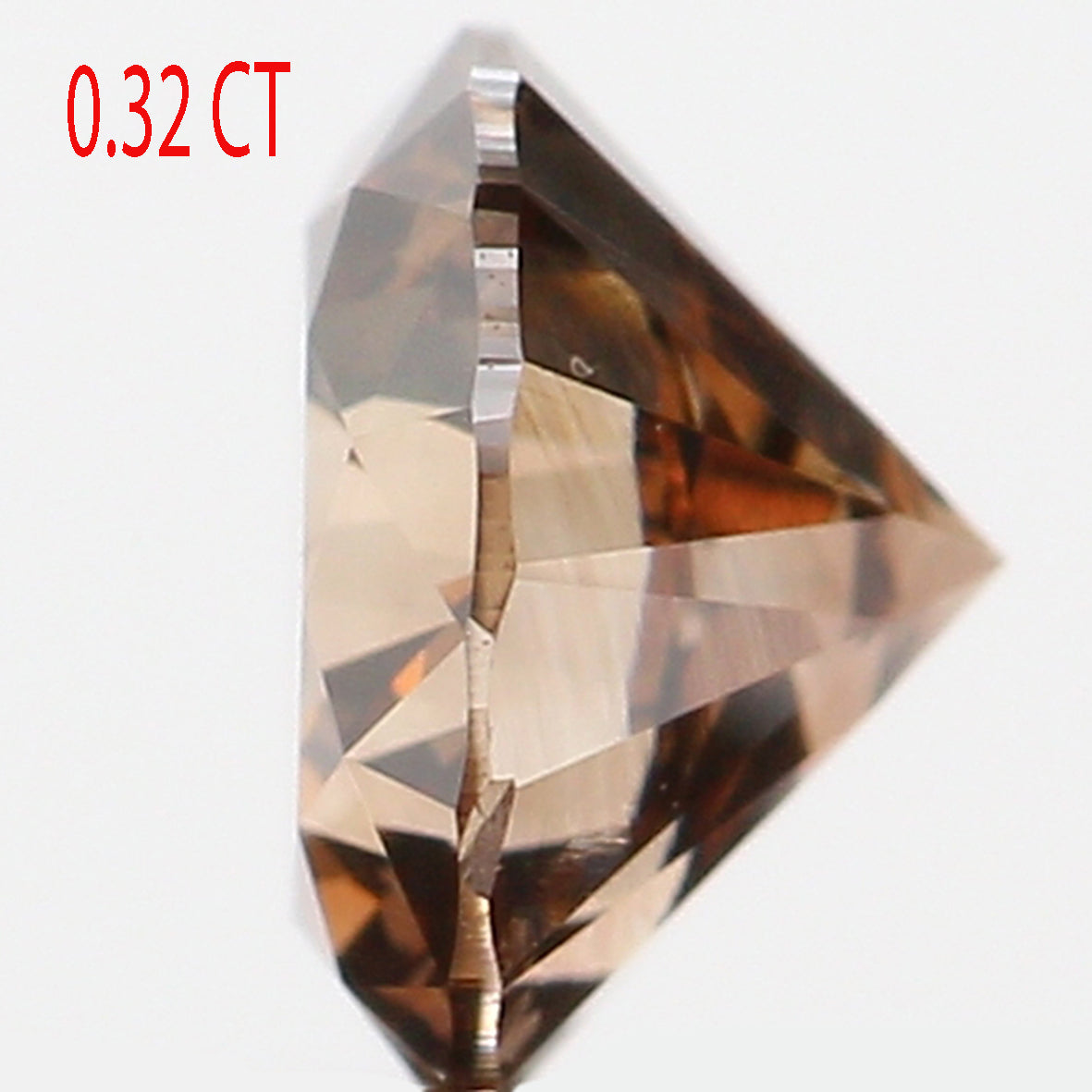 0.32 Ct Natural Loose Diamond, Orange Diamond, Round Diamond, Round Brilliant Cut Diamond, Sparkling Diamond, Rustic Diamond L486