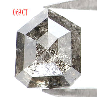 Natural Loose Shield Salt And Pepper Diamond Black Grey Color 0.69 CT 5.30 MM Shield Shape Rose Cut Diamond L7095