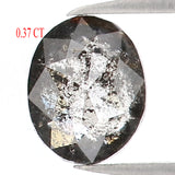 Natural Loose Oval Salt And Pepper Diamond Black Grey Color 0.37 CT 5.00 MM Oval Shape Rose Cut Diamond L1185