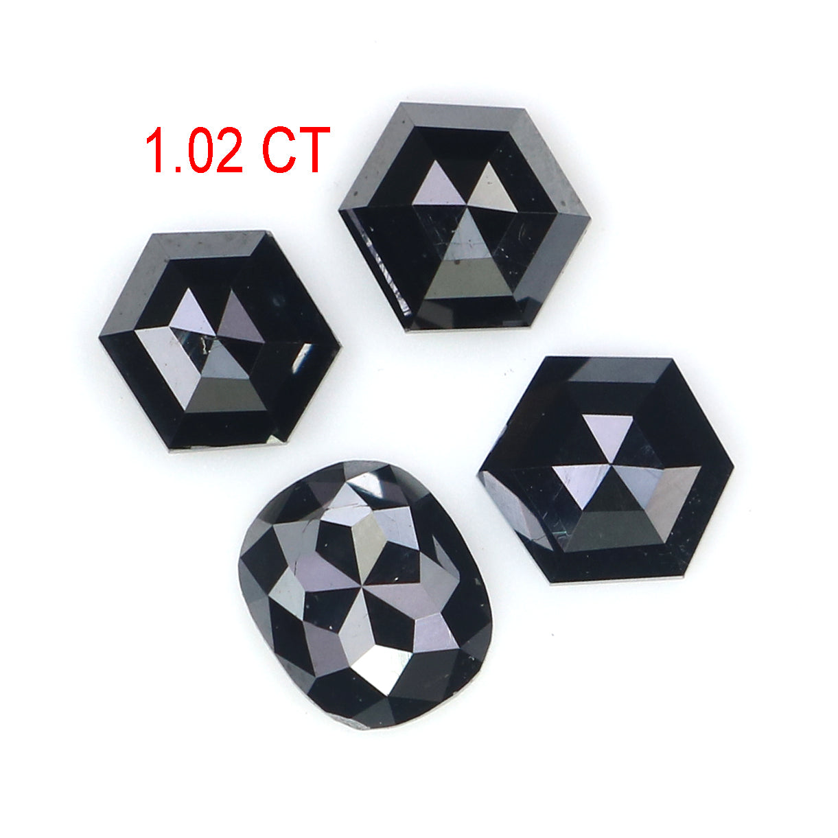 1.02 CT Natural Loose Mix Shape Diamond Black Color Mix Shape Diamond 4.70 MM Natural Loose Black Color Mix Shape Rose Cut Diamond QL2688