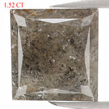 Natural Loose Princess Cut Diamond Black Color 1.52 CT 6.45 MM Princess Rose Cut Diamond L1188