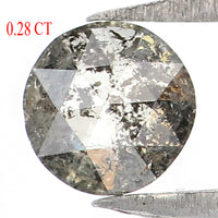 Natural Loose Rose Cut Salt And Pepper Diamond Black Grey Color 0.28 CT 4.40 MM Round Rose Cut Shape Diamond KR1228