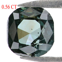 Natural Loose Cushion Blue Green Color Diamond 0.56 CT 4.73 MM Cushion Shape Rose Cut Diamond KR1245