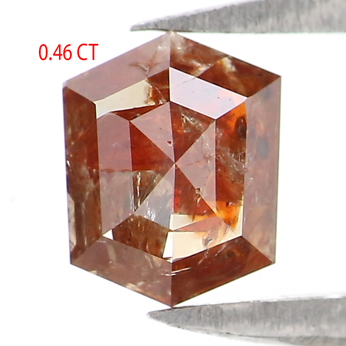 Natural Loose Hexagon Brown Color Diamond 0.46 CT 5.29 MM Hexagon Shape Rose Cut Diamond KDK2594