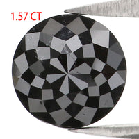 Natural Loose Round Rose Cut Black Color Diamond 1.57 CT 7.00 MM Rose Cut Shape Diamond L6819