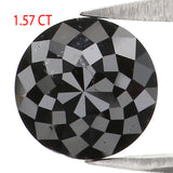 Natural Loose Round Rose Cut Black Color Diamond 1.57 CT 7.00 MM Rose Cut Shape Diamond L6819