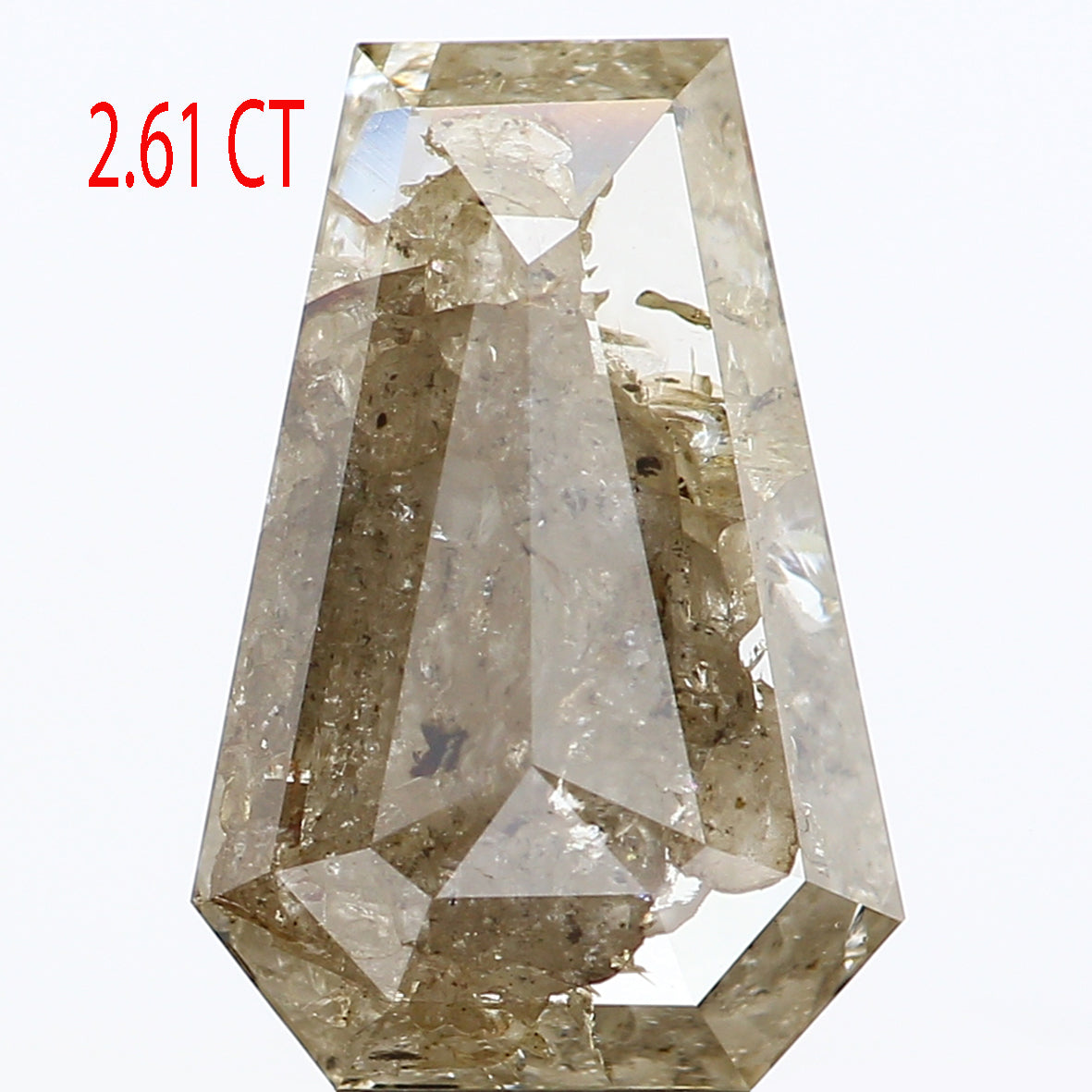 2.61 CT Coffin Cut Diamond, Brown Diamond, Grey Diamond, Antique Diamond, Natural Loose Diamond, Antique Rose Cut Diamond KDL400