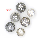 Natural Loose Rose Cut Salt And Pepper Diamond Black Grey Color 0.62 CT 2.30 MM Round Rose Cut Shape Diamond L6989