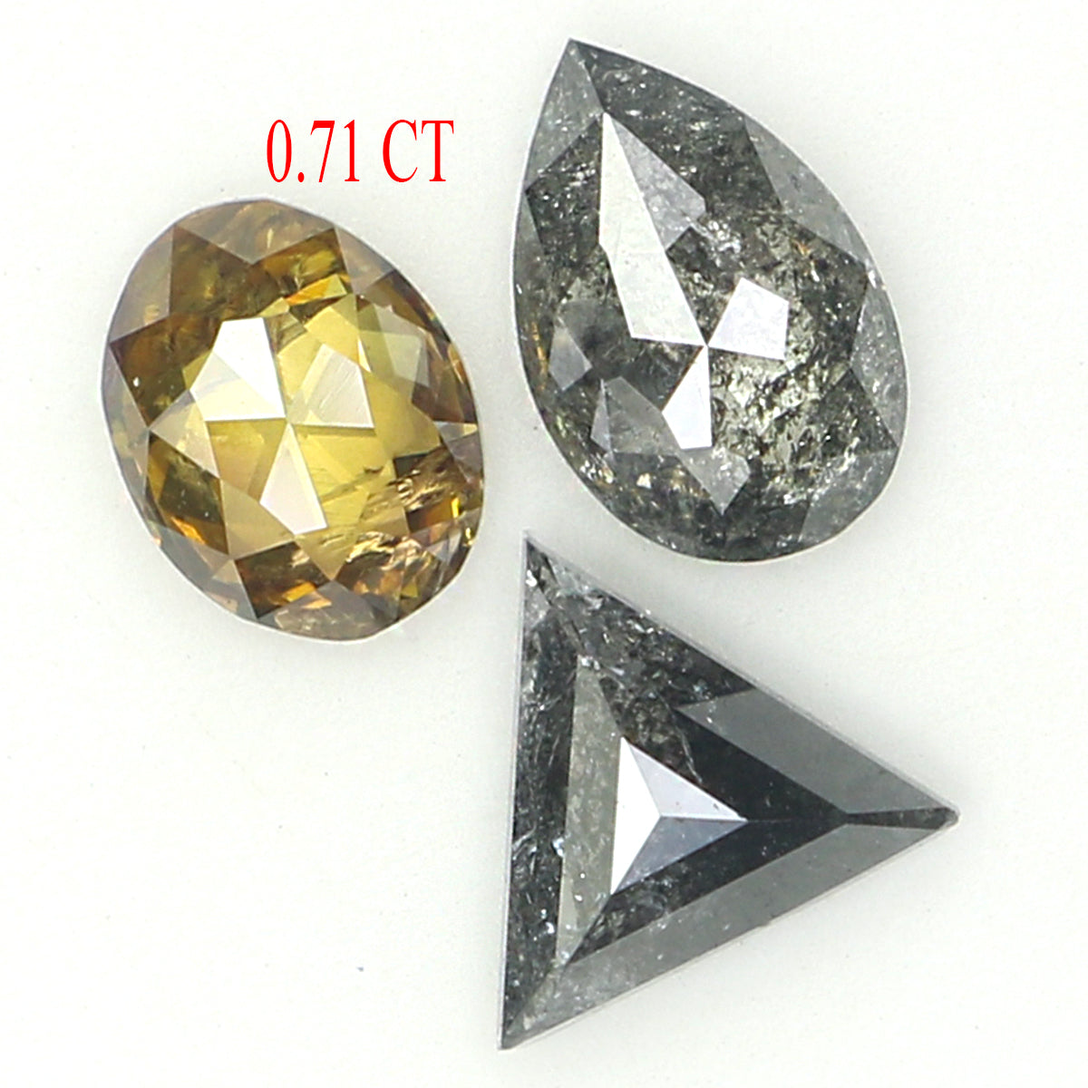 0.71 CT Natural Loose Mix Shape Diamond Salt And Pepper Mix Shape Diamond 4.25 MM Black Grey Color Mix Shape Shape Rose Cut Diamond QL1186