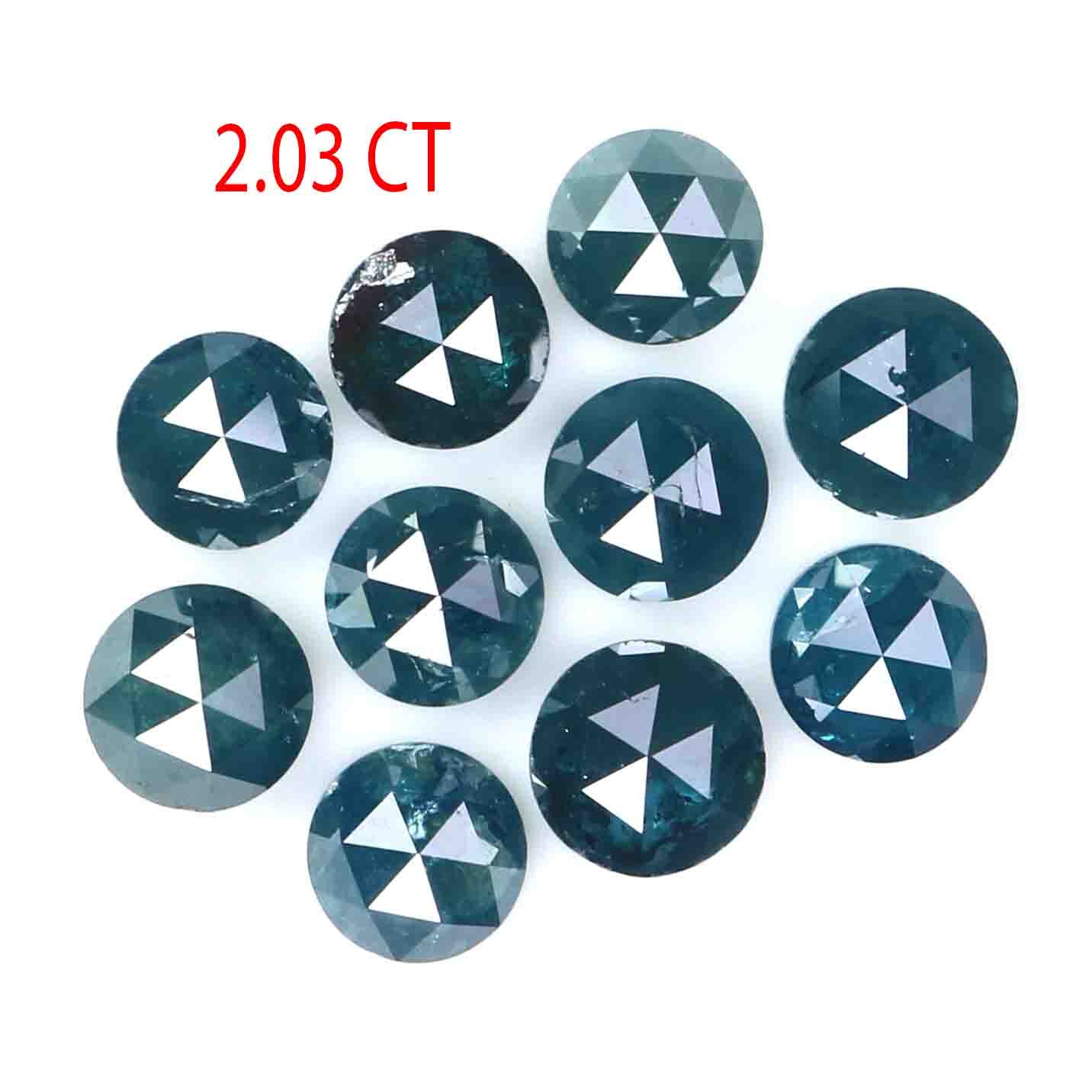 Natural Loose Round Rose Cut Blue Color Diamond 2.03 CT 3.55 MM Rose Cut Shape Diamond KDL2414