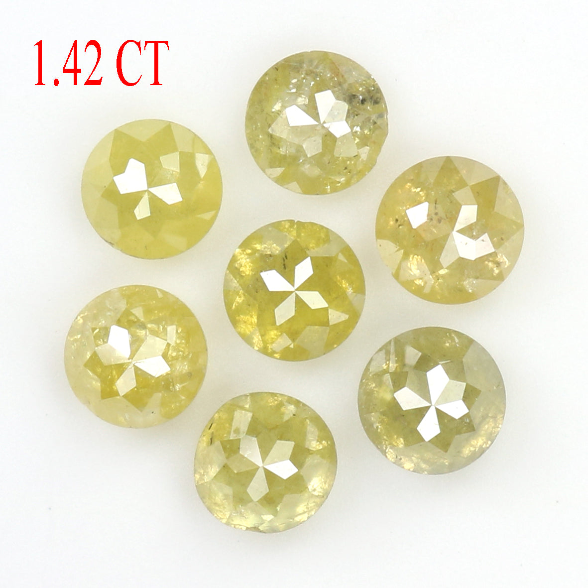 1.42 CT Natural Loose Round Rose Cut Diamond Yellow Color Round Shape Diamond 3.30 MM Natural Yellow Color Round Rose Cut Diamond LQ1740