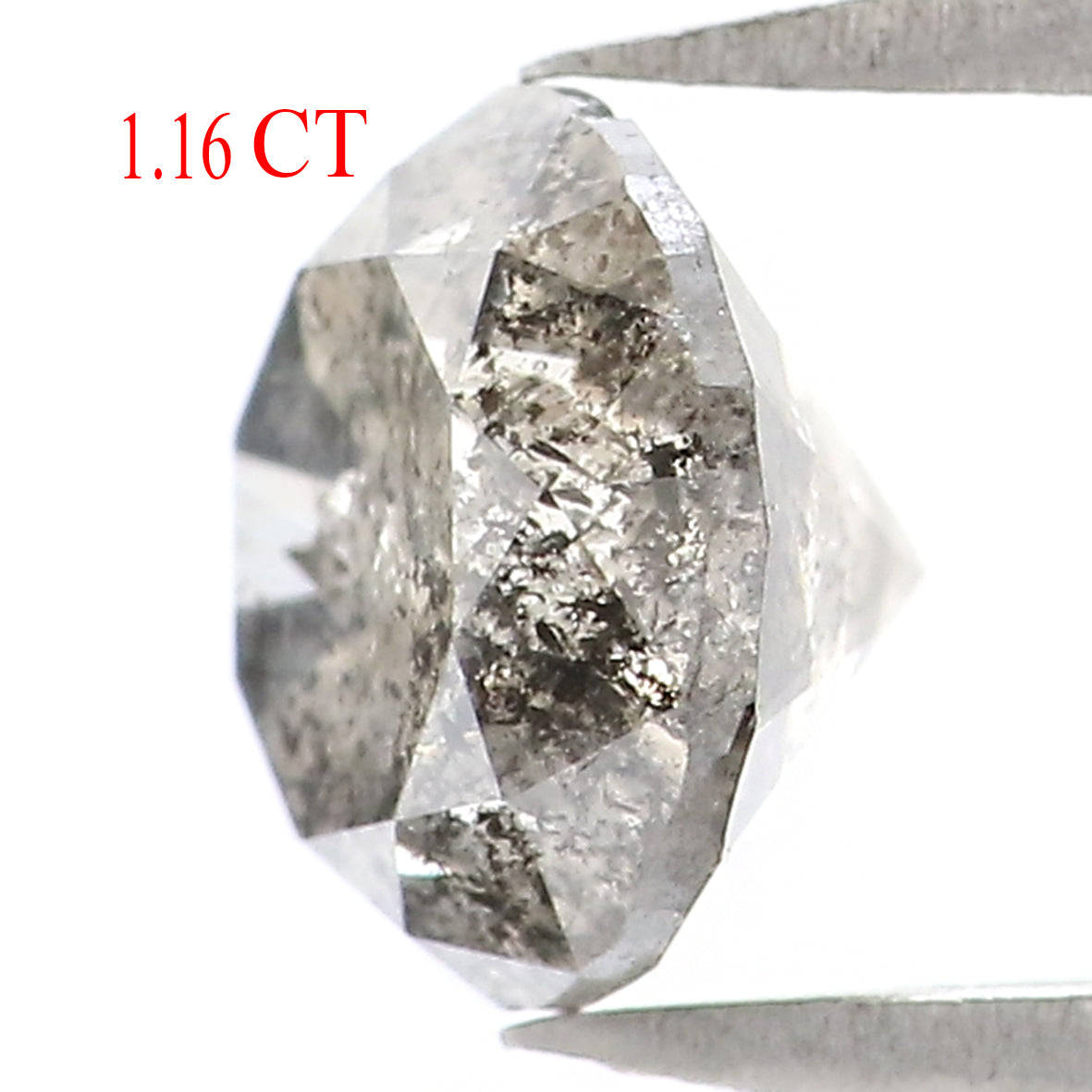 Natural Loose Round Salt And Pepper Diamond Black Grey Color 1.16 CT 6.30 MM Round Brilliant Cut Diamond L8447