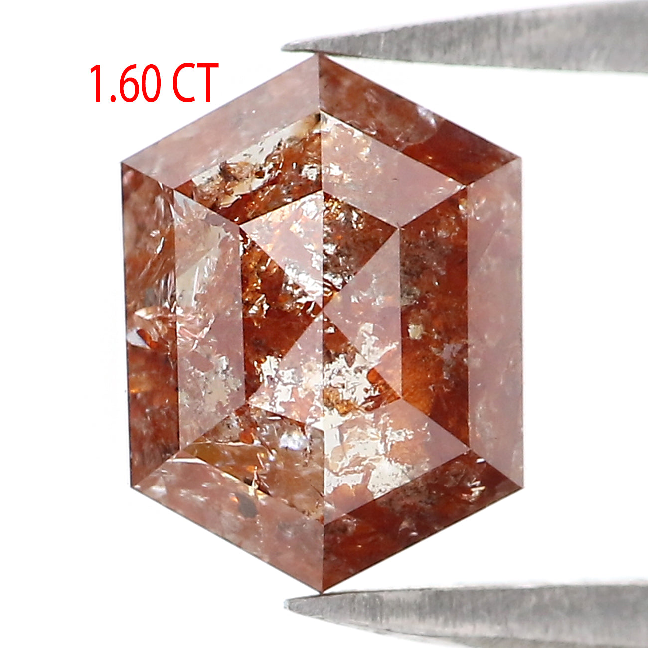 Natural Loose Hexagon Brown Color Diamond 1.60 CT 7.96 MM Hexagon Shape Rose Cut Diamond L2561