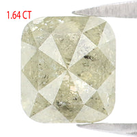 Natural Loose Cushion Yellow Grey Color Diamond 1.64 CT 6.50 MM Cushion Shape Rose Cut Diamond KR1939