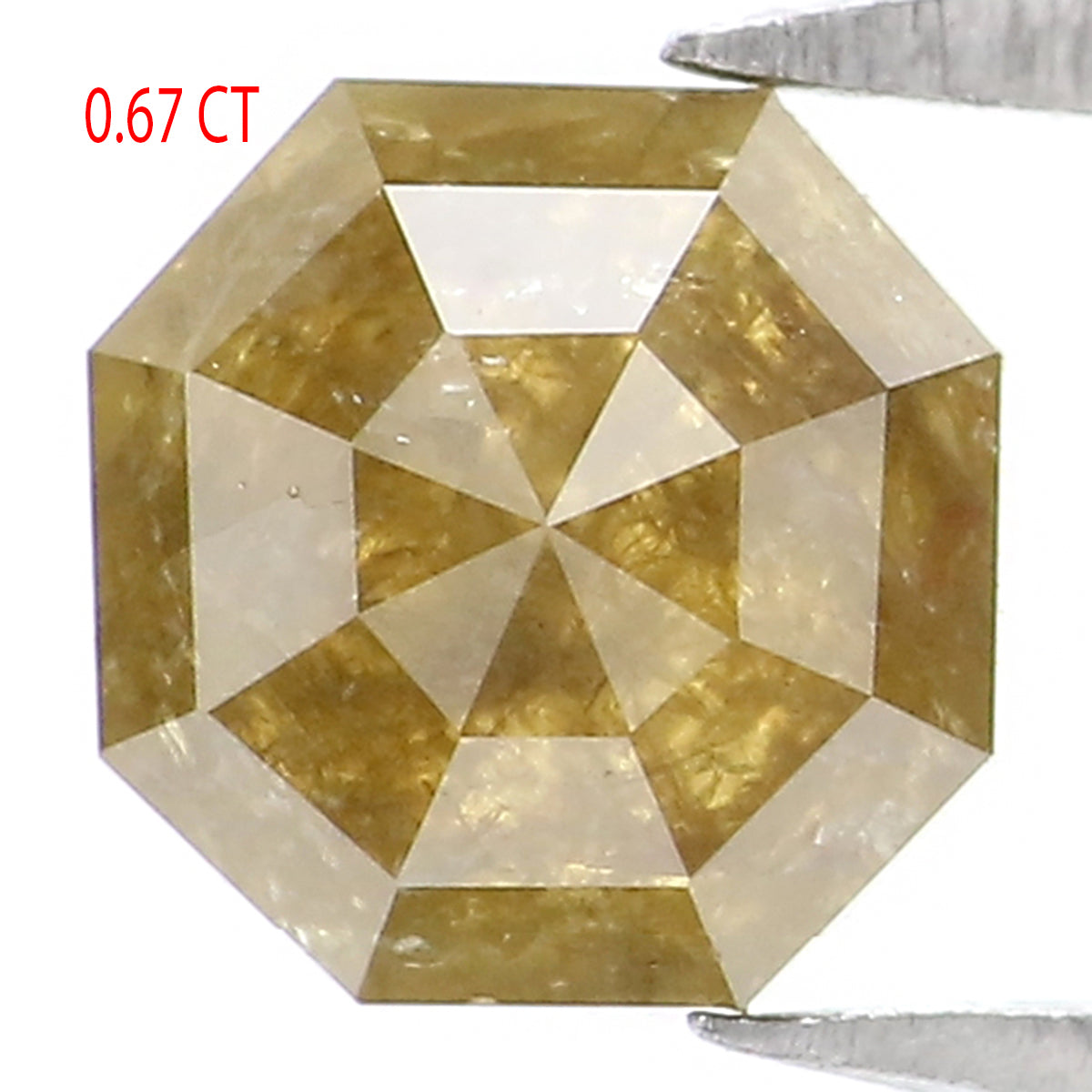 Natural Loose Octagon Yellow Color Diamond 0.67 CT 5.41 MM Octagon Shape Rose Cut Diamond L9568