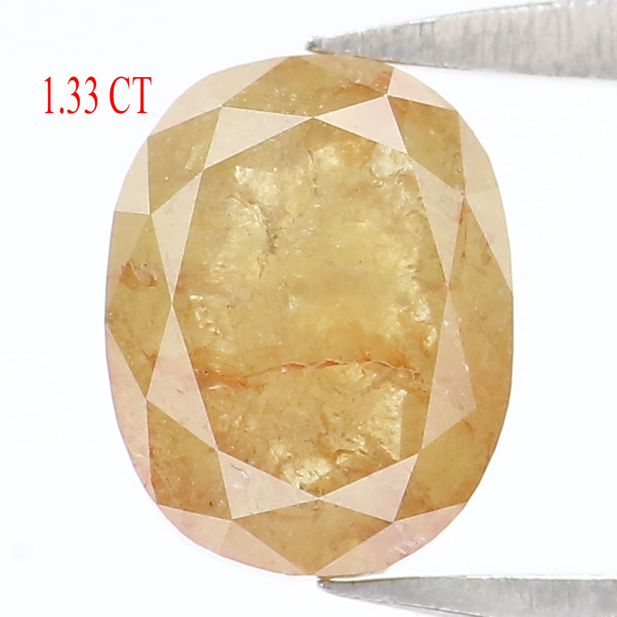 Natural Loose Oval Diamond Brown Yellow Color 1.33 CT 6.80 MM Oval Shape Rose Cut Diamond L7328
