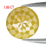 Natural Loose Rose Cut Yellow Color Diamond 1.86 CT 7.40 MM Round Rose Cut Shape Diamond KR1994