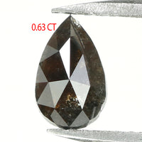 0.63 CT Natural Loose Diamond, Pear Diamond, Black Diamond, Rustic Diamond, Pear Cut Diamond, Rose Cut Diamond, Fancy Color Diamond, KR2337