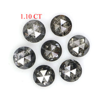 Natural Loose Round Rose Cut Diamond, Salt And Pepper Round Diamond, Natural Loose Diamond, Rose Cut Diamond, 1.10 CT Round Shape L2782