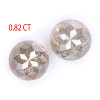 Natural Loose Round Rose Cut Grey Brown Color Diamond 0.82 CT 4.10 MM Round Rose Cut Shape Diamond L6346