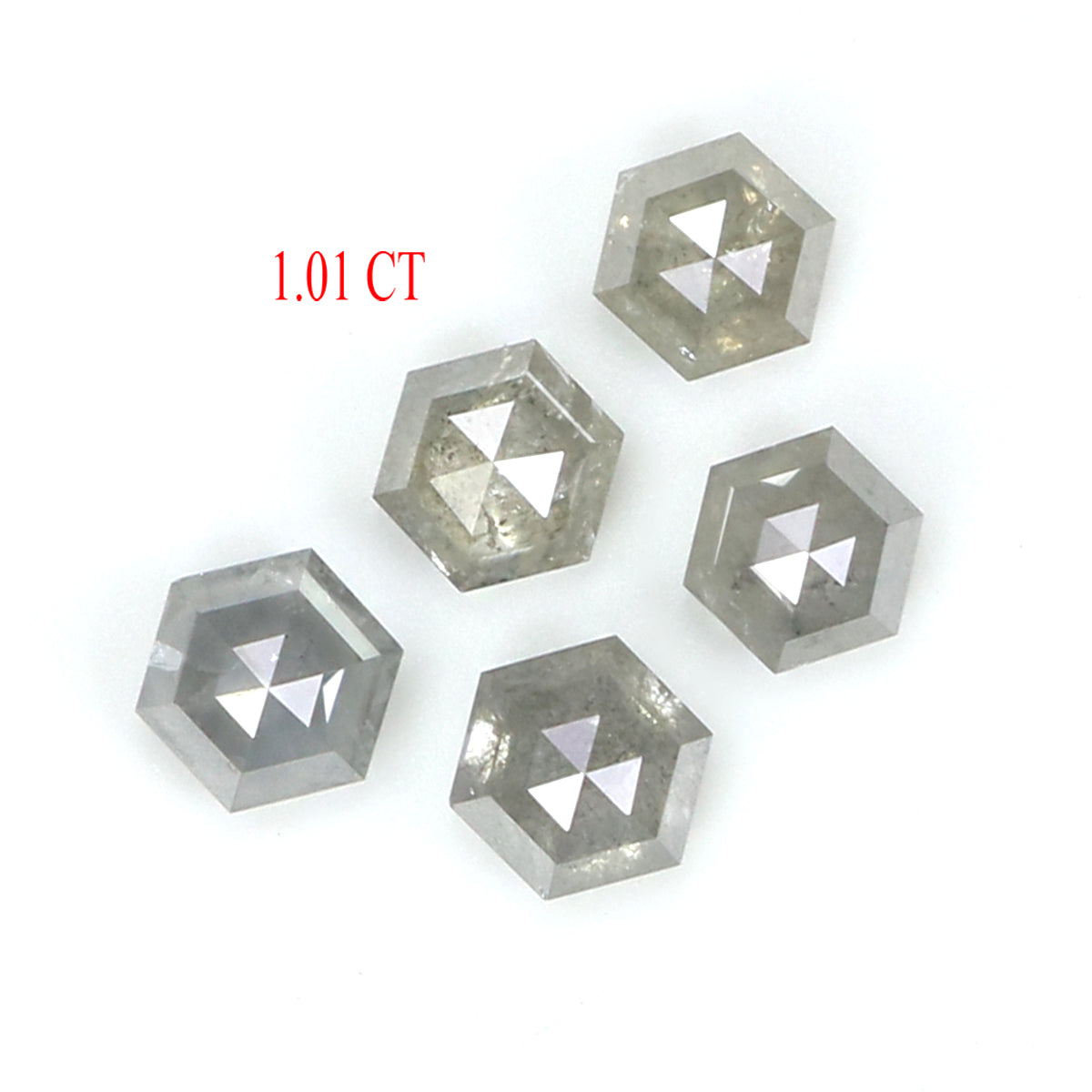 1.01 CT Natural Loose Hexagon Shape Diamond Grey Color Hexagon Cut Diamond 3.10 MM Natural Loose Grey Hexagon Shape Rose Cut Diamond QK1837