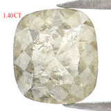 Natural Loose Cushion Salt And Pepper Diamond Grey Color 1.40 CT 6.60 MM Cushion Shape Rose Cut Diamond KR1842