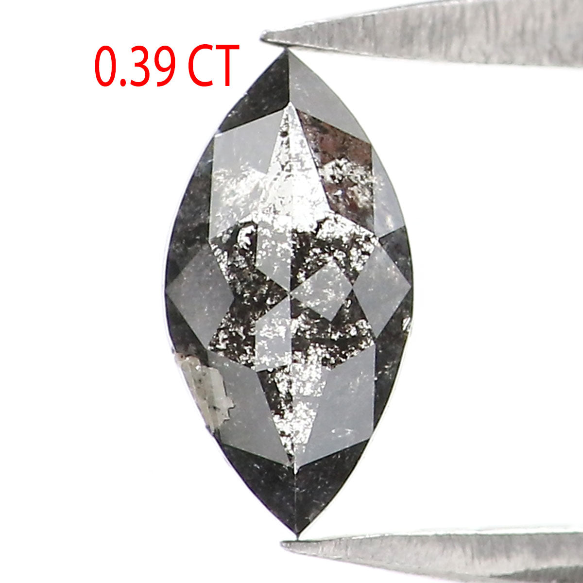 Natural Loose Marquise Salt And Pepper Diamond Black Grey Color 0.39 CT 6.93 MM Marquise Shape Rose Cut Diamond KR2565