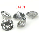 Natural Loose Round Salt And Pepper Diamond Black Grey Color 0.68 CT 3.20 MM Round Brilliant Cut Diamond KDL1385