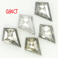 0.84 CT Kite Cut Diamond, Salt And Pepper Diamond, Natural Loose Diamond, Black Diamond, Grey Diamond, Geometric Rose Cut Diamond, KDL740